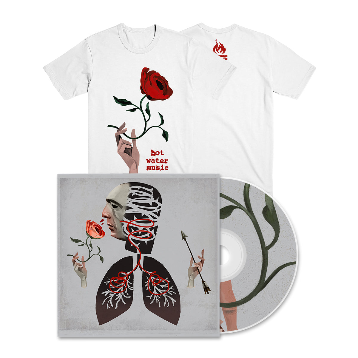 HOT WATER MUSIC "Vows - White" CD + T-Shirt Bundle