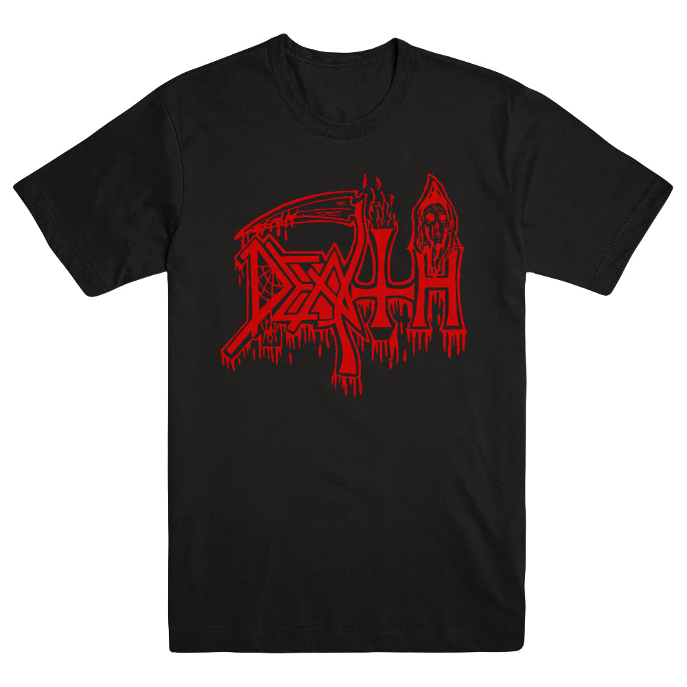 DEATH "Classic Logo Red On Black" T-Shirt